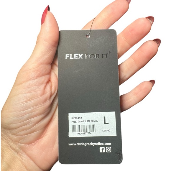 90 DEGREE BY REFLEX Camo Print Hi Rise Ankle Legging L NWT - Picture 9 of 9